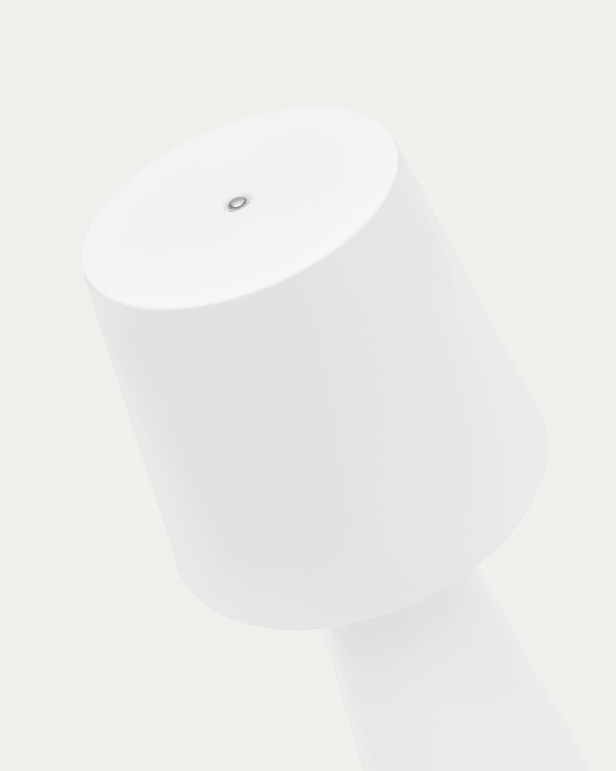 Lámpara de mesa grande de exterior Arenys de metal con acabado pintado blanco