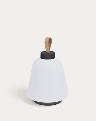 Lámpara de mesa exterior Udiya de polietileno y metal con acabado negro