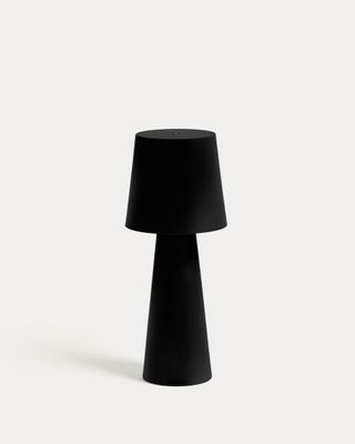 Lámpara de mesa grande de exterior Arenys de metal con acabado pintado negro