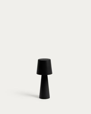Lámpara de mesa pequeña de exterior Arenys de metal con acabado pintado negro