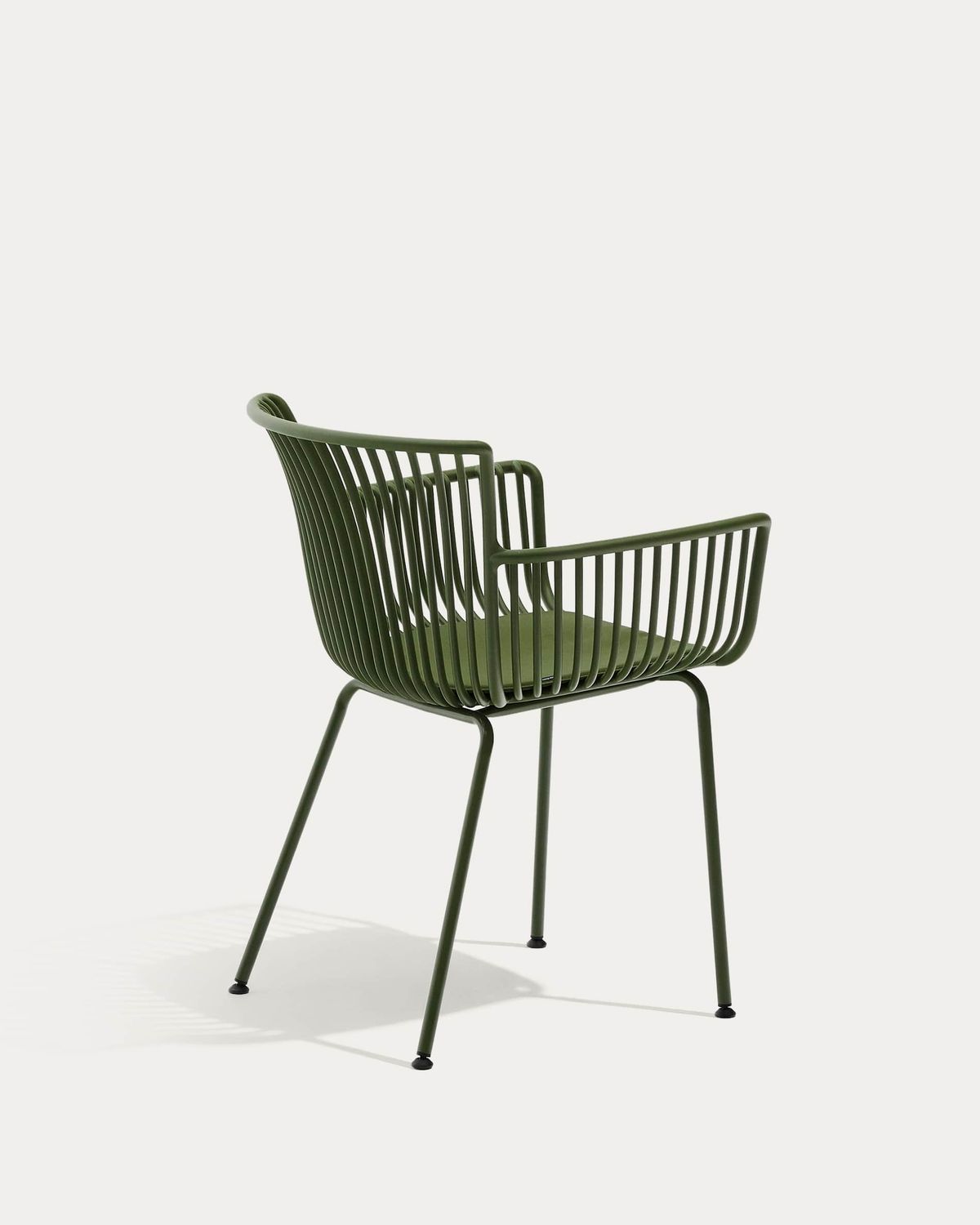 Silla de exterior Surpika con patas de acero verde