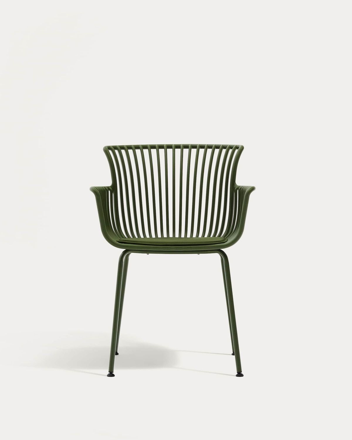 Silla de exterior Surpika con patas de acero verde