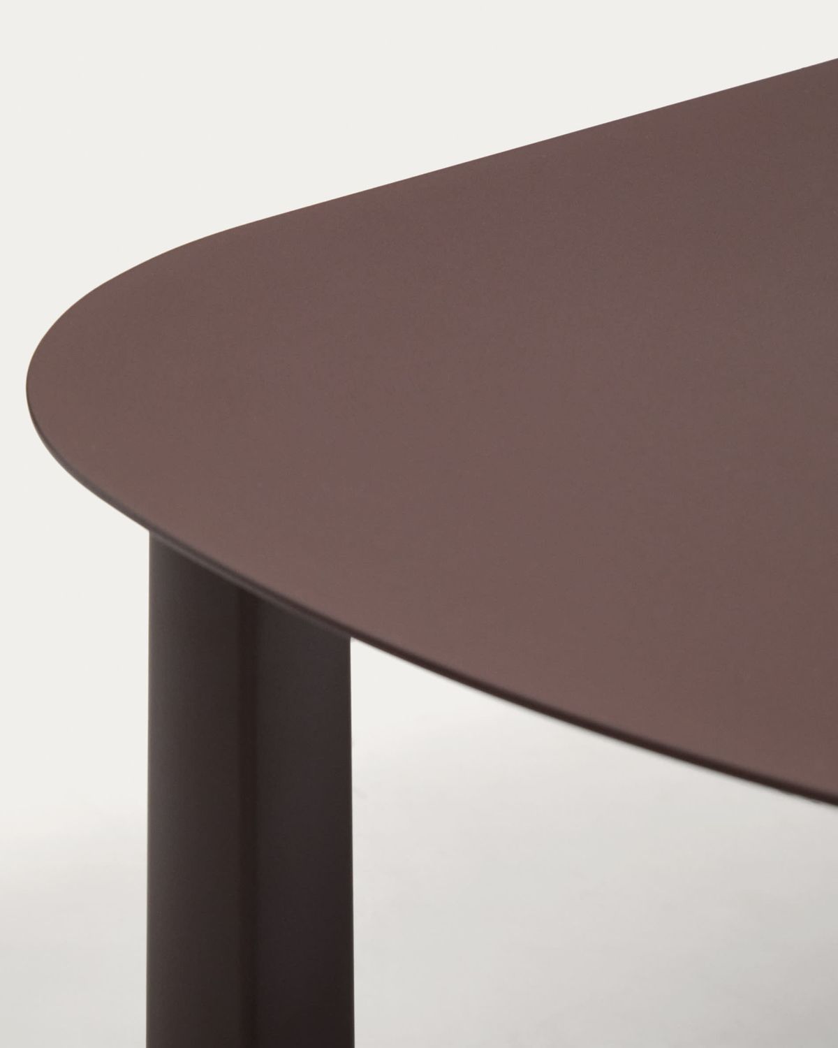 Set Aleria de sofá 3 plazas, 2 sillones y mesa de centro de aluminio y cuerda sintética marrón