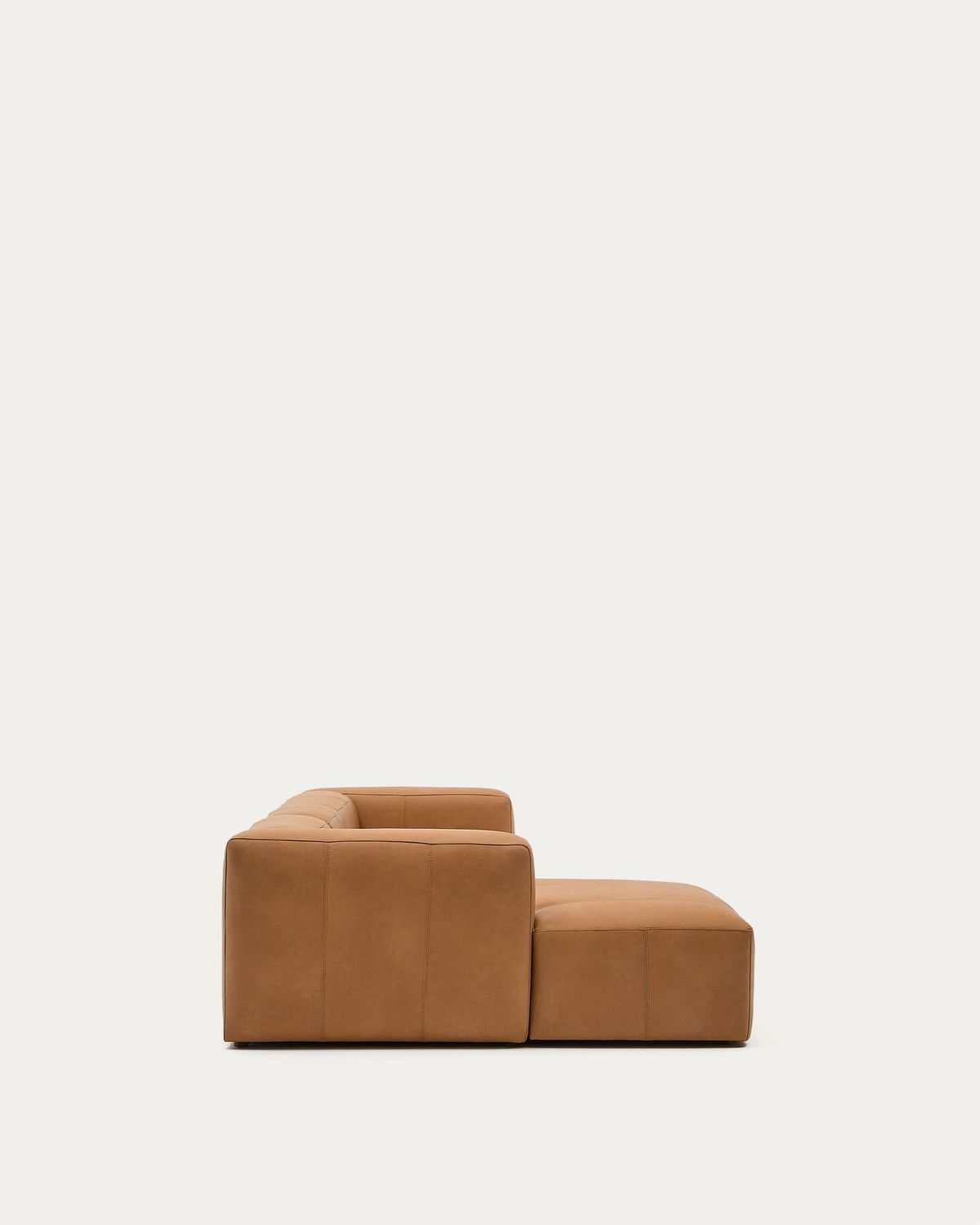Sofá Blok de piel marrón 4 plazas chaise longue izquierdo 330 cm