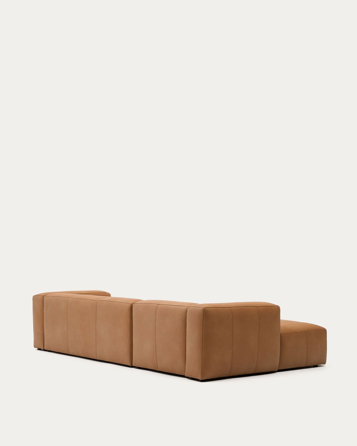 Sofá Blok de piel marrón 4 plazas chaise longue izquierdo 330 cm