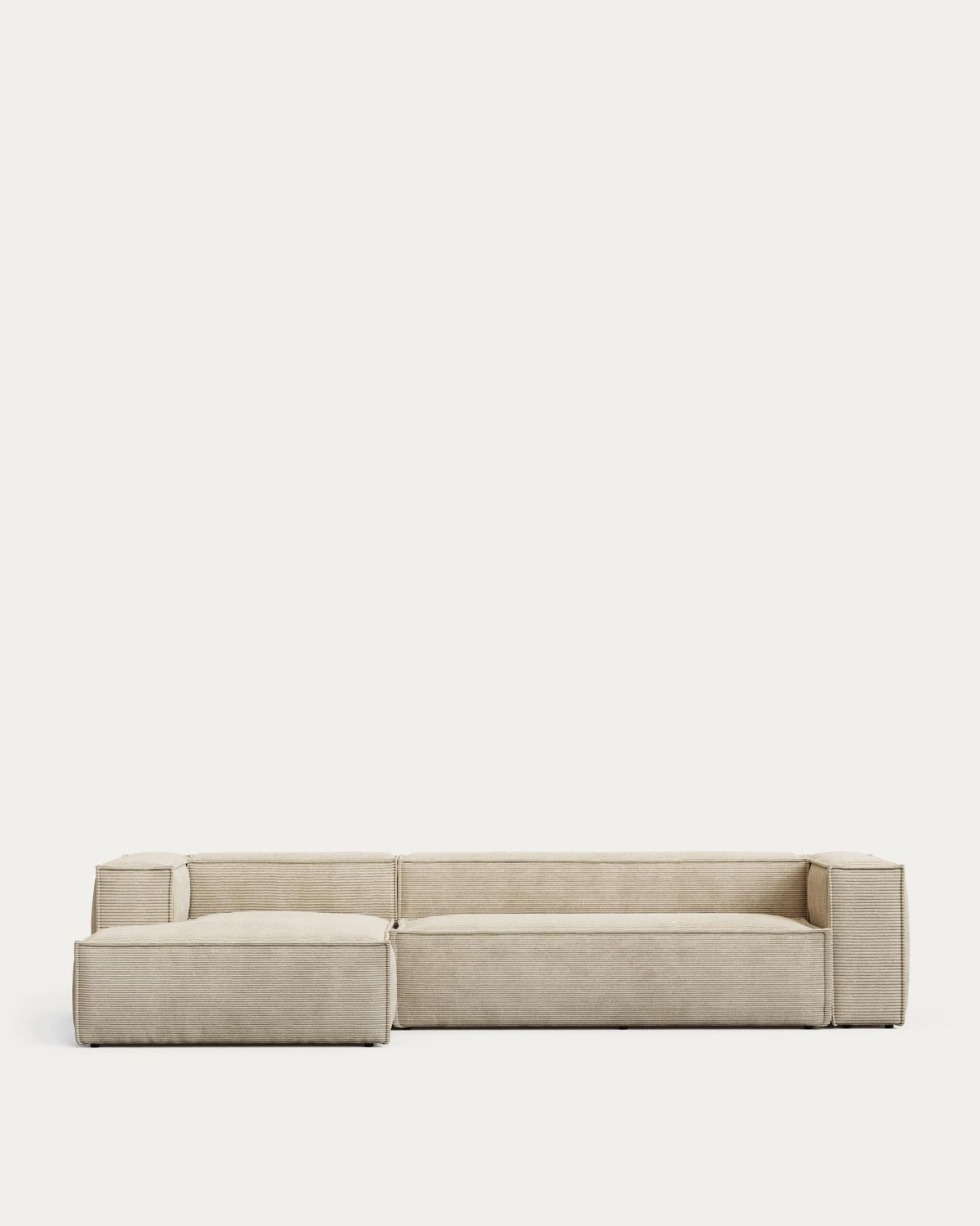 Sofá Blok 4 plazas retardante de fuego chaise longue izquierdo pana gruesa crudo 330cm FSC Mix Credit