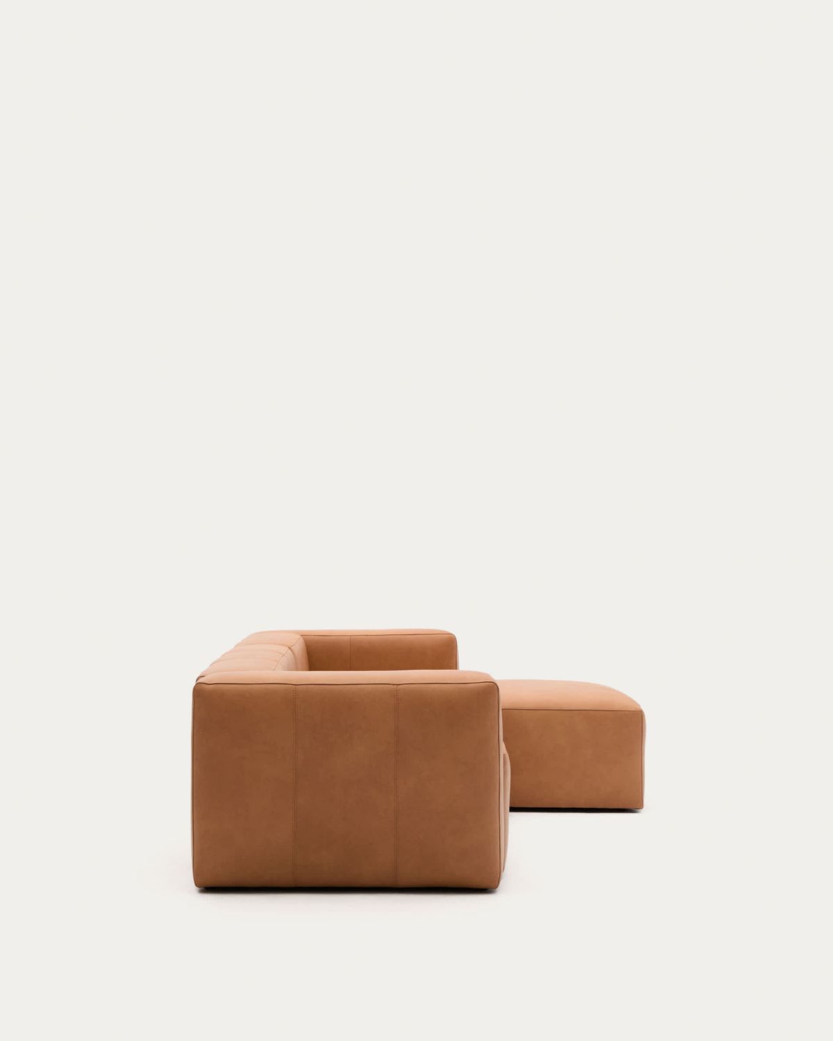 Sofá Blok de piel marrón 3 plazas chaise longue derecho 300 cm