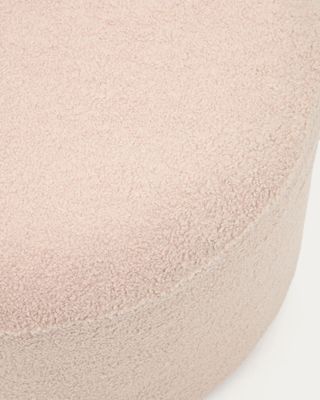 Reposapiés desenfundable Kaeli de borreguito rosa Ø 60 cm