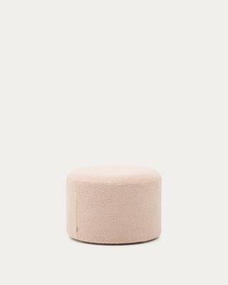 Reposapiés desenfundable Kaeli de borreguito rosa Ø 60 cm