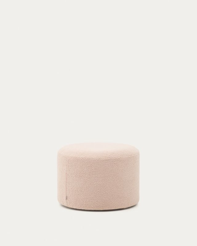 Reposapiés desenfundable Kaeli de borreguito rosa Ø 60 cm