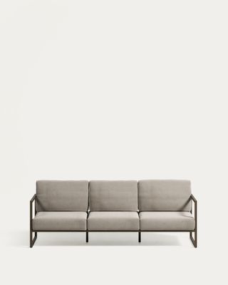 Sofá 100% exterior Comova 3 plazas gris claro y de aluminio verde 222 cm