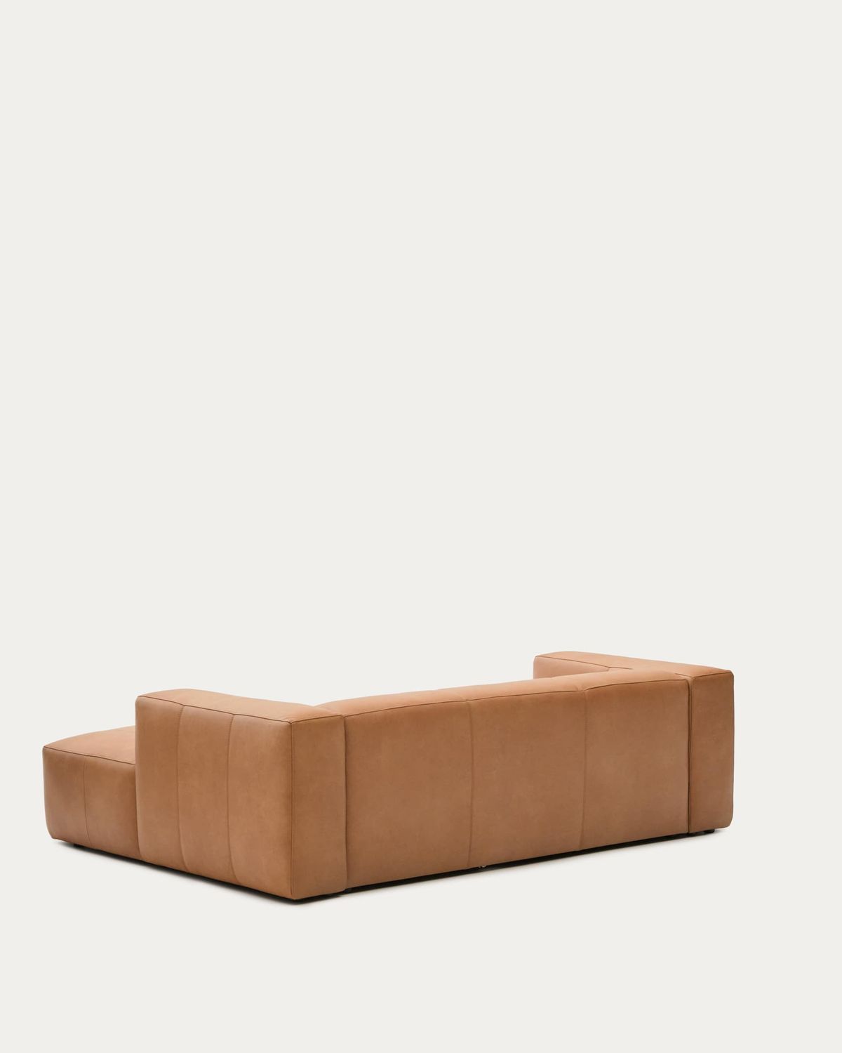 Sofá Blok de piel marrón 2 plazas chaise longue derecho 240 cm