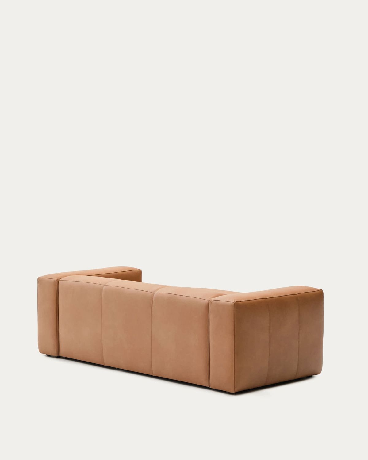 Sofá Blok de piel marrón 2 plazas chaise longue derecho 240 cm