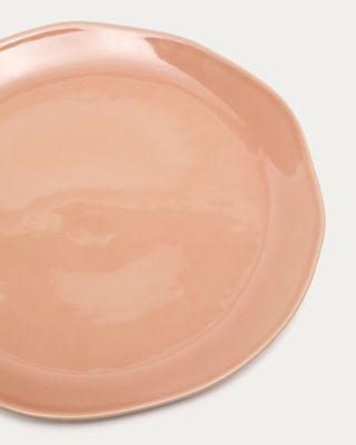 Plato plano Tiraya de cerámica rosa