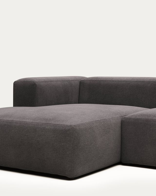 Sofá Blok 2 plazas chaise longue izquierdo gris 240 cm FR