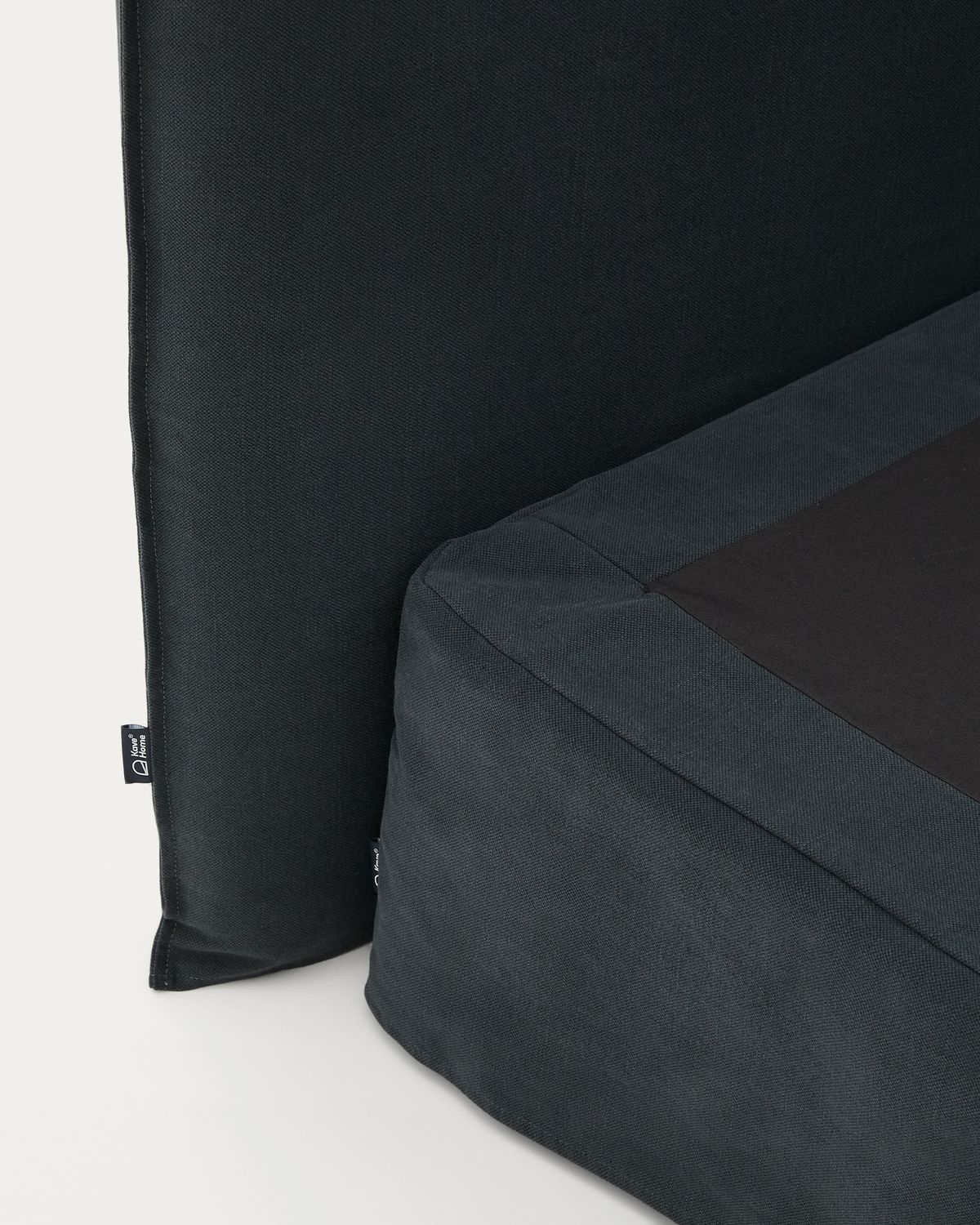 Cama desenfundable Jaira de lino y algodón gris antracita para colchón de 180x200cm FSC Mix Credit