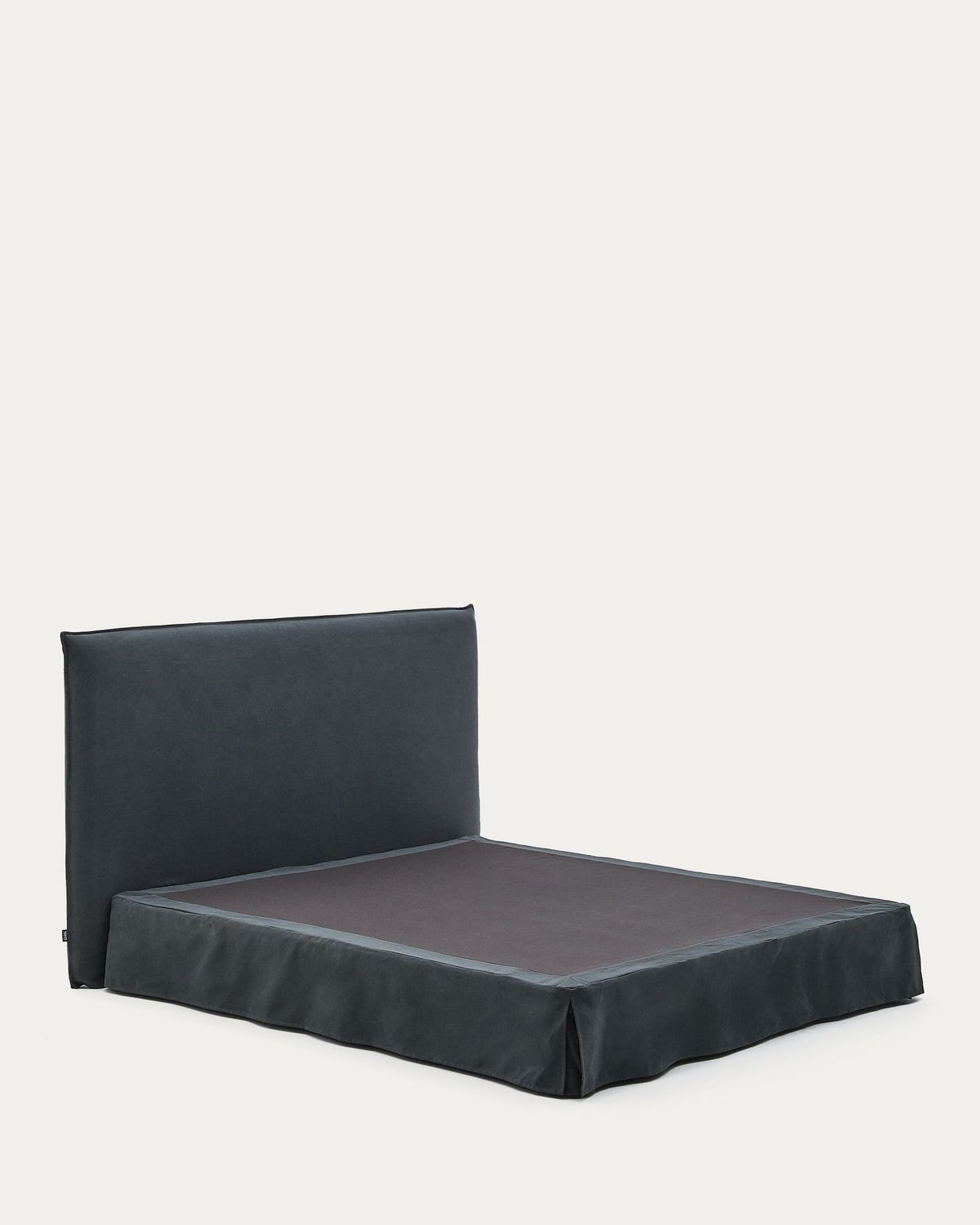 Cama desenfundable Jaira de lino y algodón gris antracita para colchón de 180x200cm FSC Mix Credit