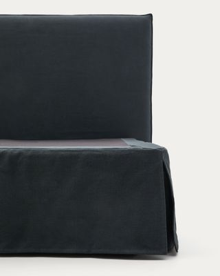 Cama desenfundable Jaira de lino y algodón gris antracita para colchón de 180x200cm FSC Mix Credit