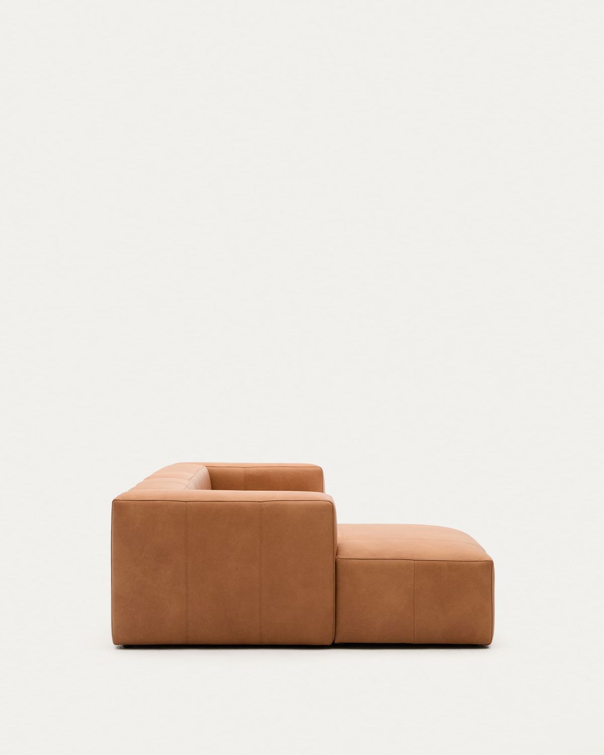 Sofá Blok de piel marrón 3 plazas chaise longue izquierdo 300 cm