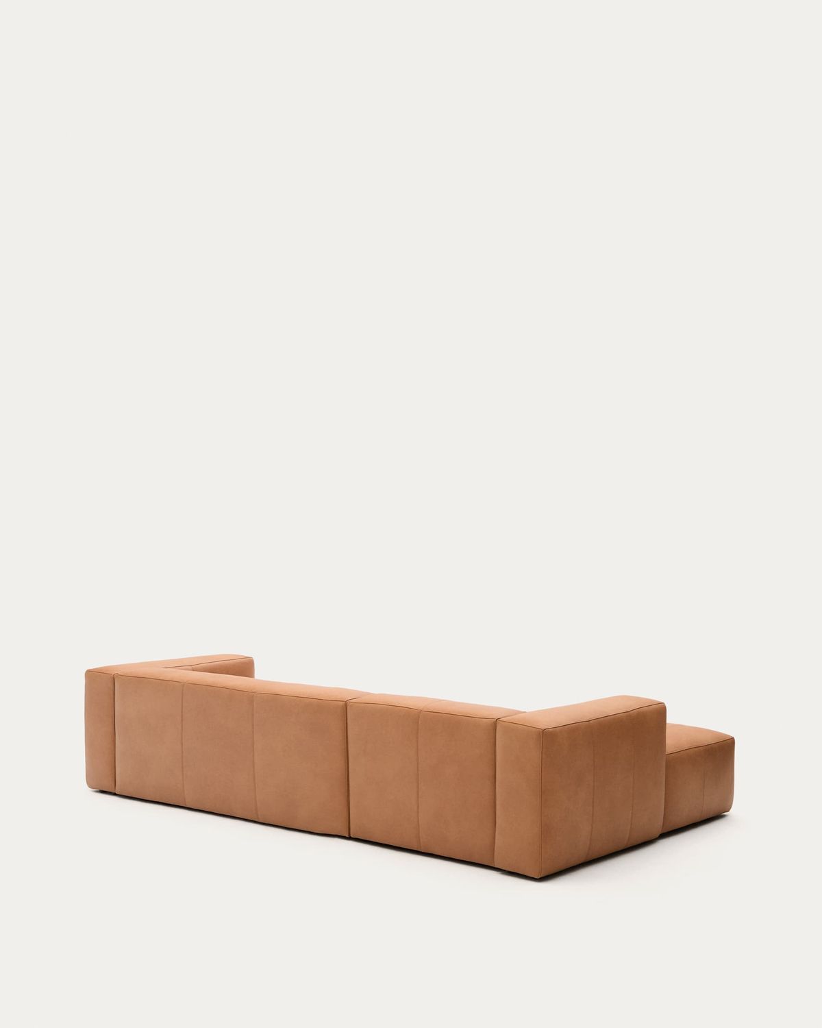 Sofá Blok de piel marrón 3 plazas chaise longue izquierdo 300 cm
