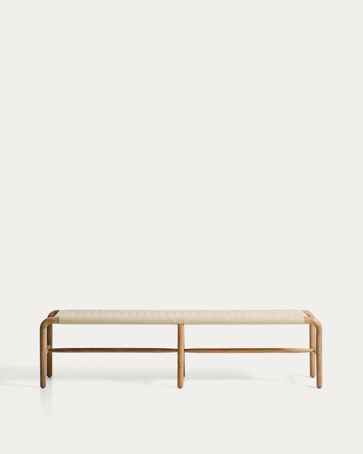 Banco Alipa de madera maciza de acacia y cuerda crudo 180 cm FSC 100%
