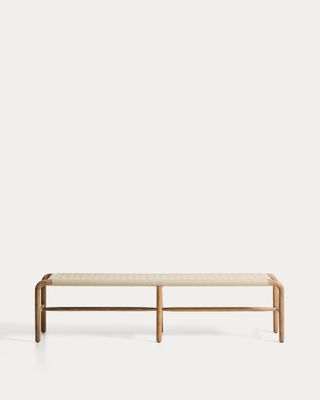 Banco Alipa de madera maciza de acacia y cuerda crudo 180 cm FSC 100%