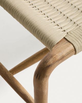 Banco Alipa de madera maciza de acacia y cuerda crudo 180 cm FSC 100%