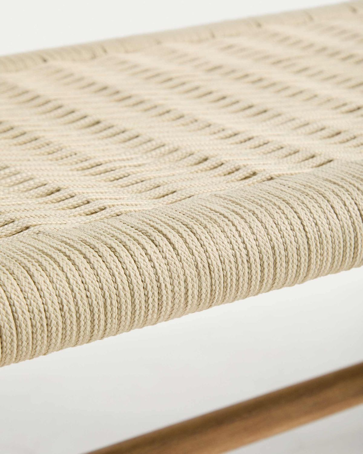 Banco Alipa de madera maciza de acacia y cuerda crudo 180 cm FSC 100%