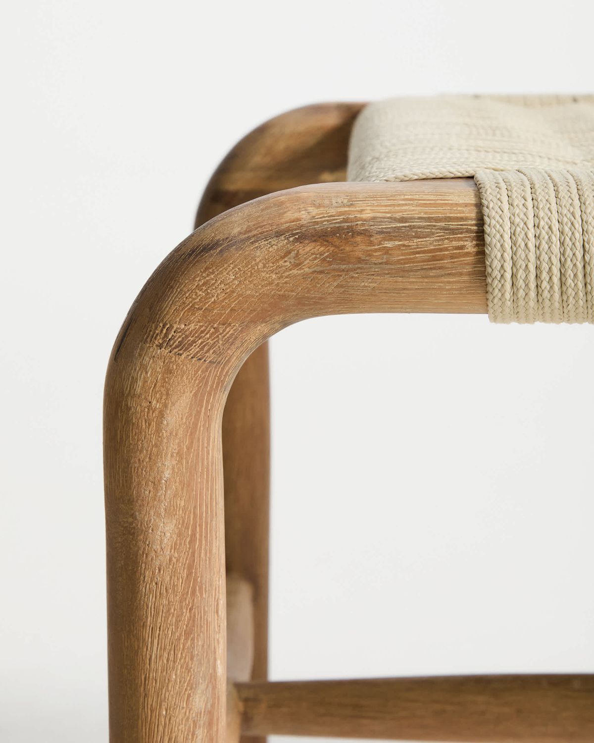 Banco Alipa de madera maciza de acacia y cuerda crudo 180 cm FSC 100%
