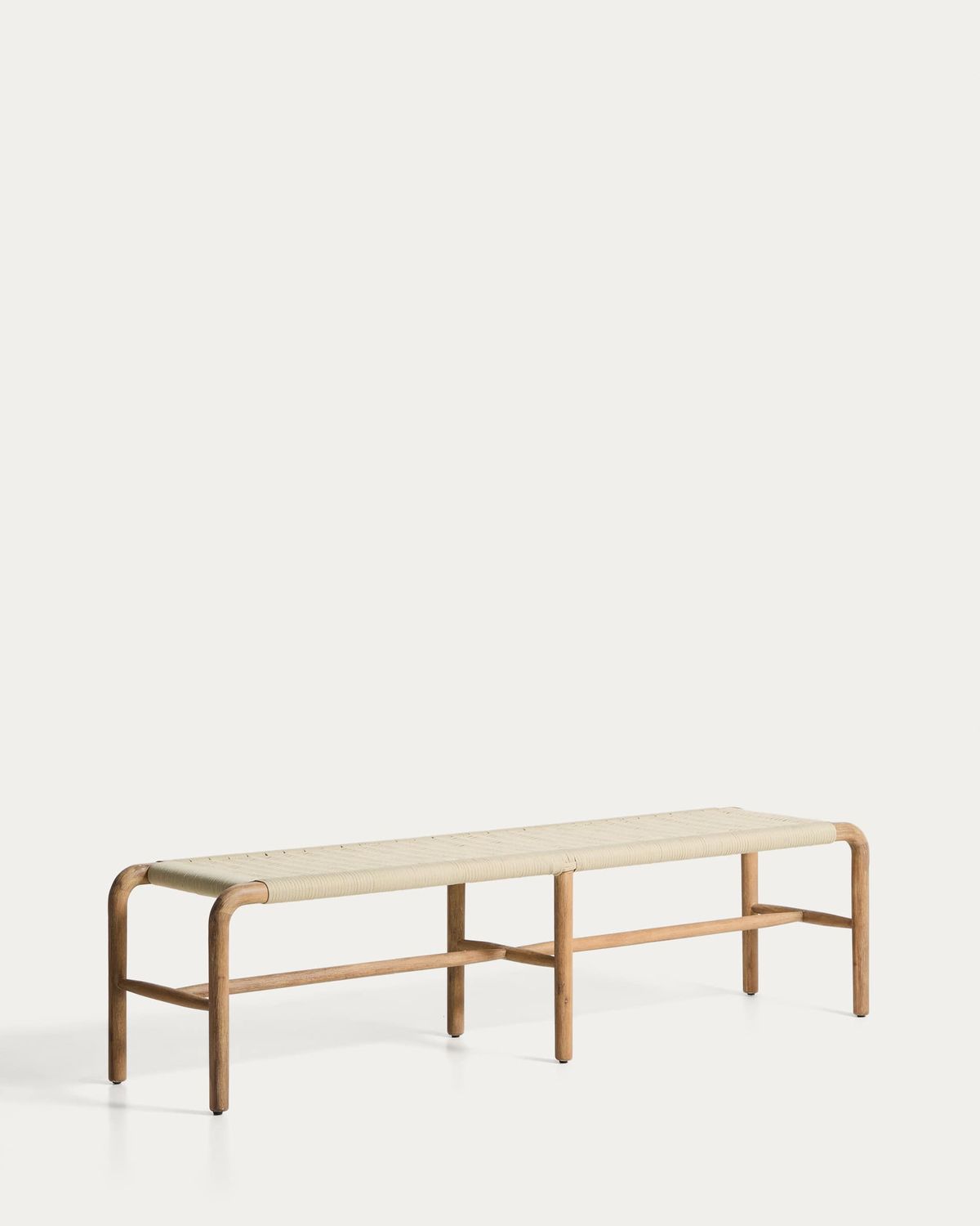 Banco Alipa de madera maciza de acacia y cuerda crudo 180 cm FSC 100%