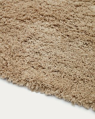 Alfombra Neade de algodón y poliéster beige 200 x 300 cm