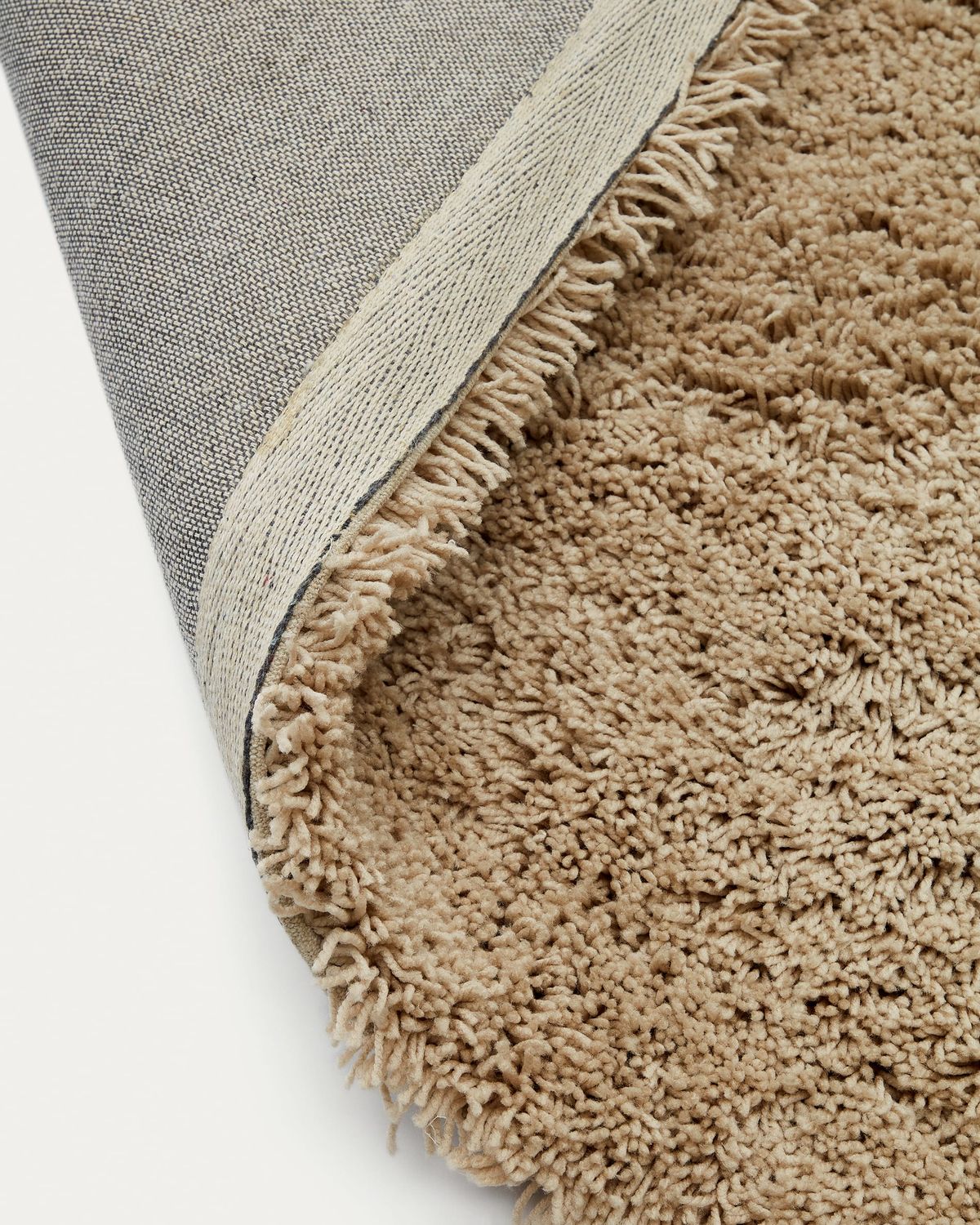 Alfombra Neade de algodón y poliéster beige 200 x 300 cm