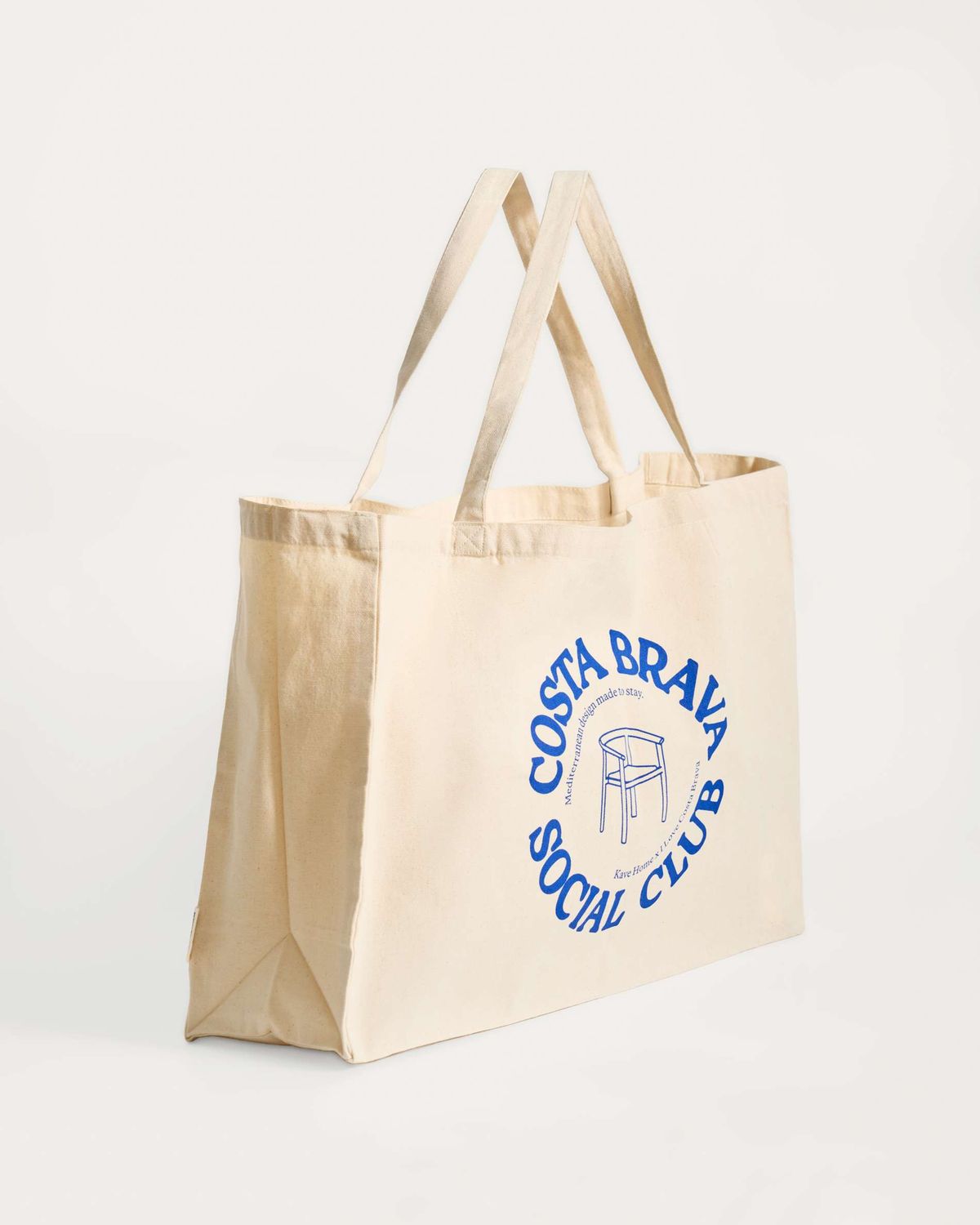 Bolsa I Love Costa Brava x Kave Home 100% de algodón color crudo y azul