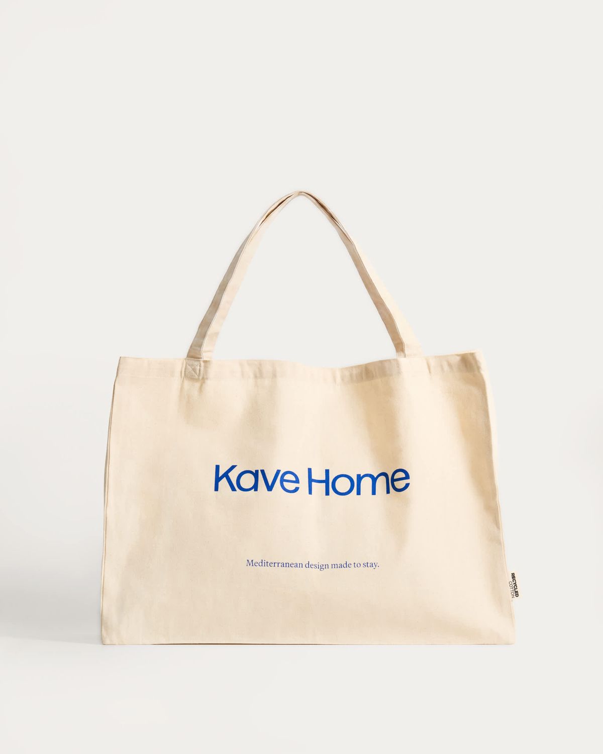 Bolsa I Love Costa Brava x Kave Home 100% de algodón color crudo y azul