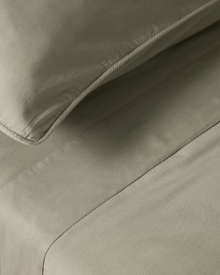 Set Sirale de 2 fundas de almohada 100% algodón satén acabado lavado verde 65 x 65 cm