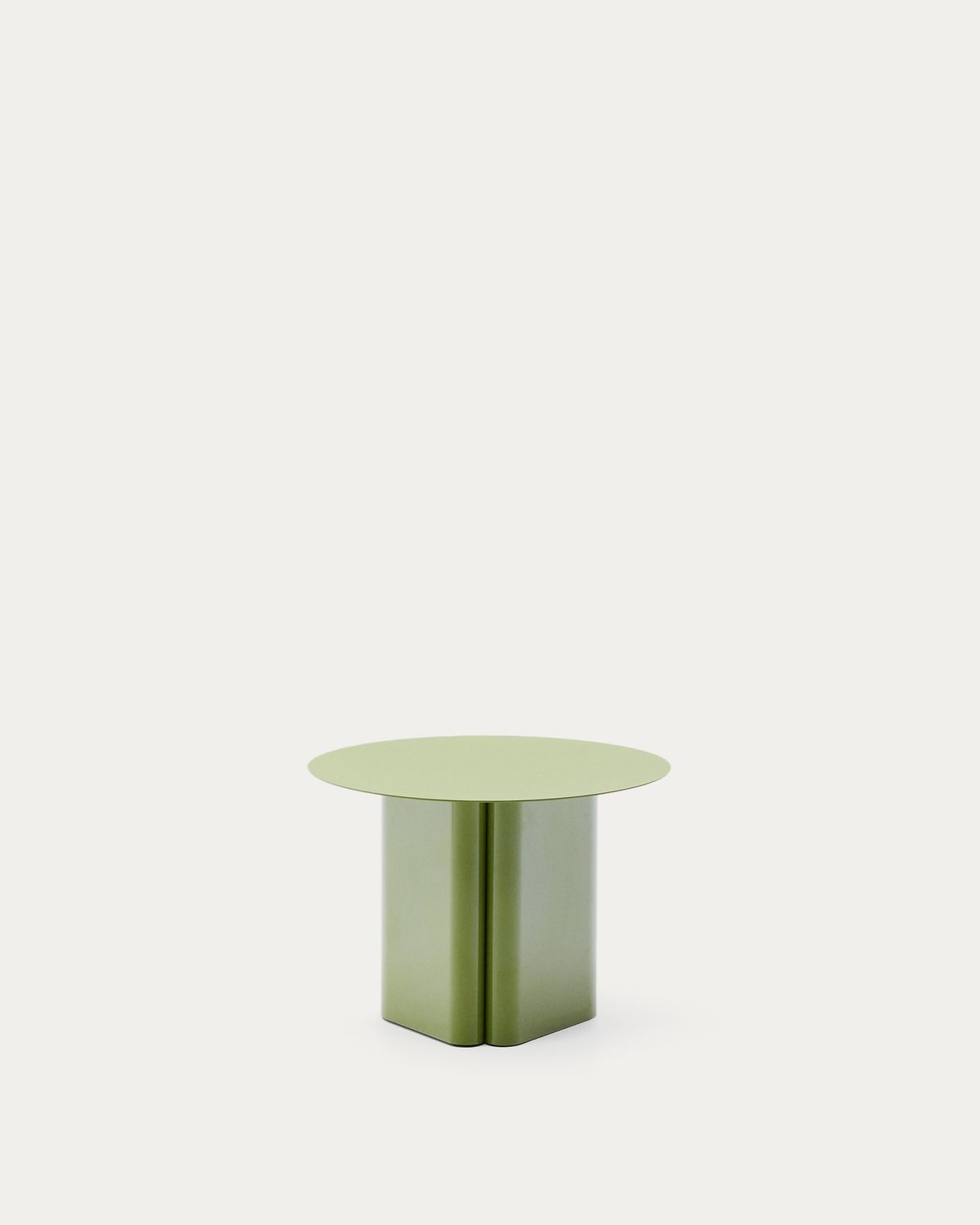 Mesa auxiliar Arvin de hierro verde Ø 55 cm