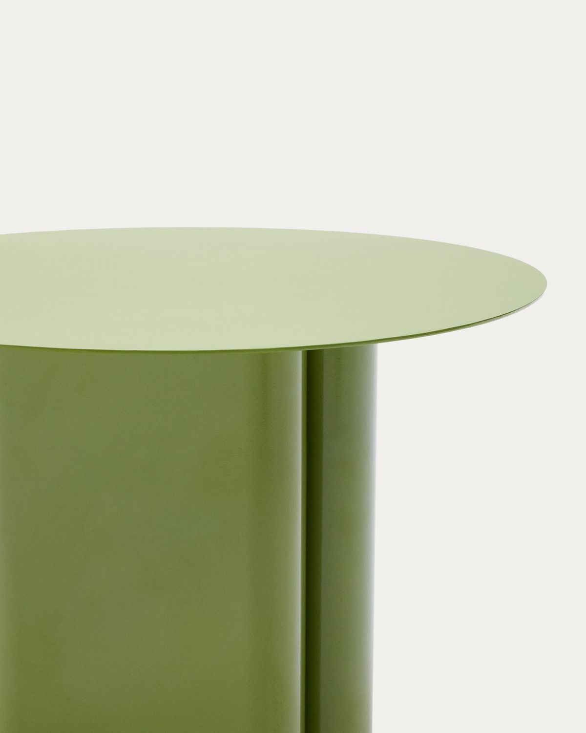 Mesa auxiliar Arvin de hierro verde Ø 55 cm