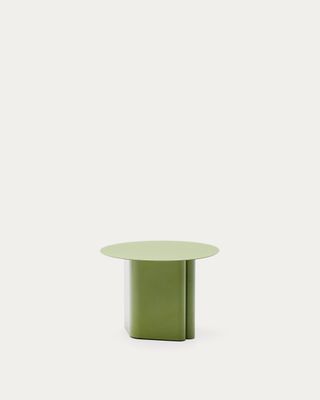Mesa auxiliar Arvin de hierro verde Ø 55 cm