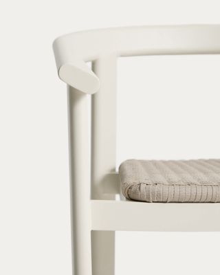 Taburete Erice de aluminio y cuerda crudo 65 cm