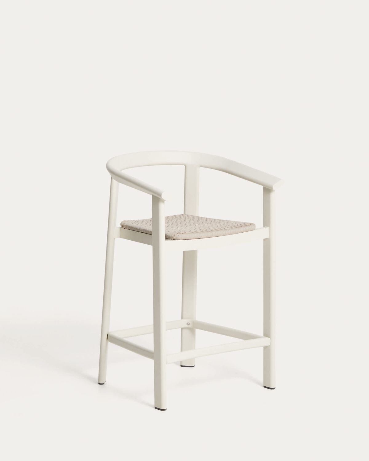 Taburete Erice de aluminio y cuerda crudo 65 cm