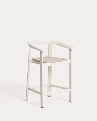 Taburete Erice de aluminio y cuerda crudo 65 cm
