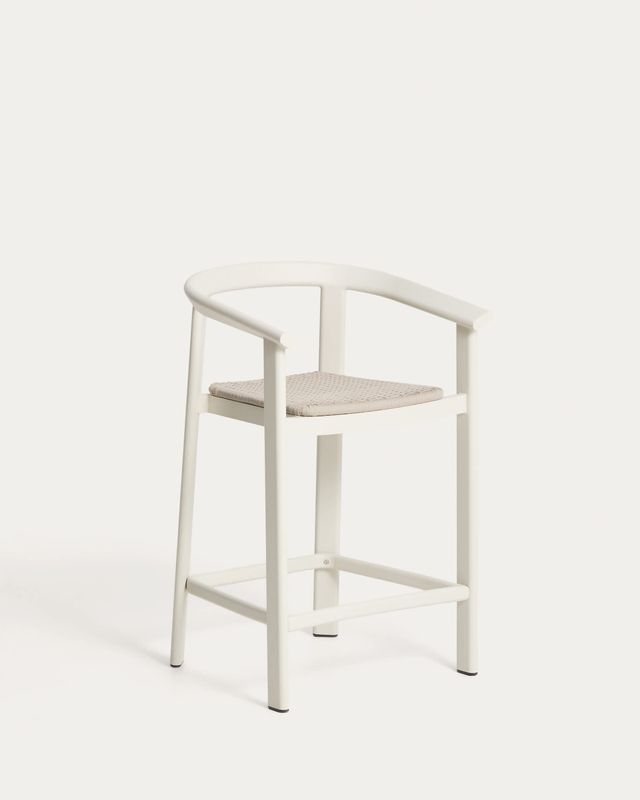 Taburete Erice de aluminio y cuerda crudo 65 cm