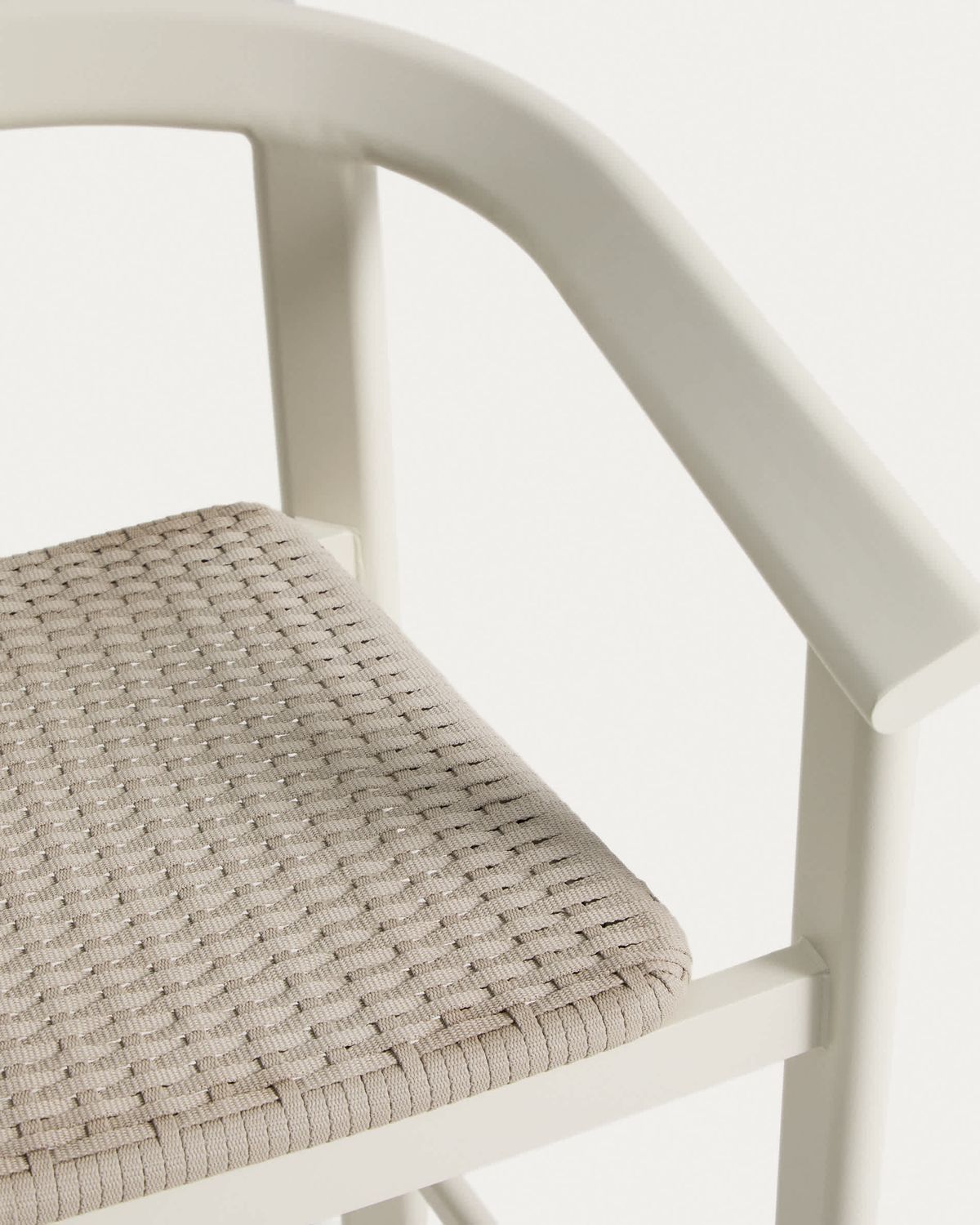 Taburete Erice de aluminio y cuerda crudo 65 cm