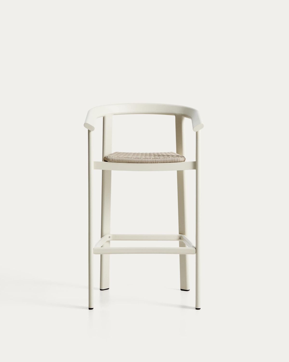Taburete Erice de aluminio y cuerda crudo 75 cm
