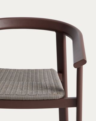Taburete Erice de aluminio y cuerda marrón 65 cm