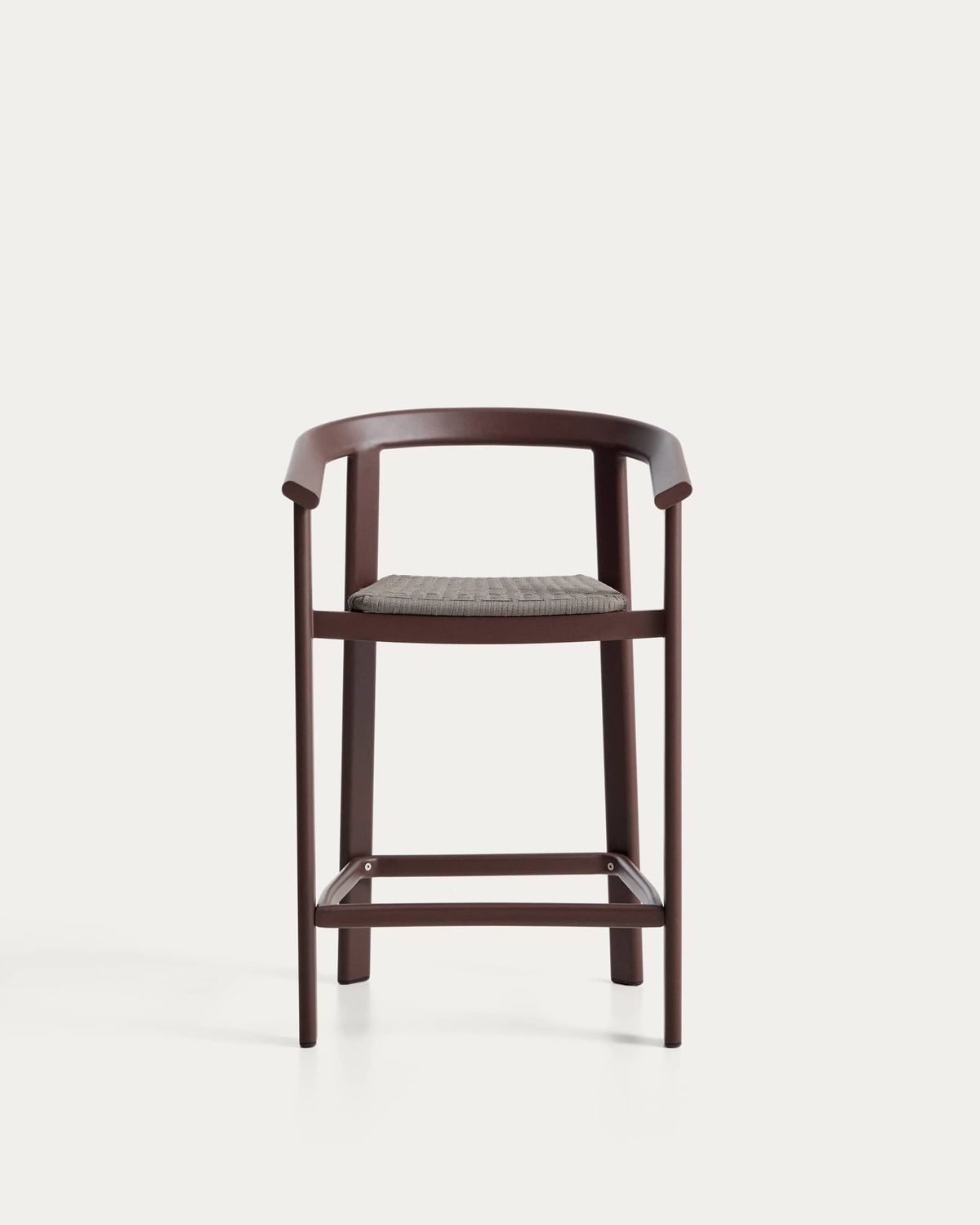 Taburete Erice de aluminio y cuerda marrón 65 cm