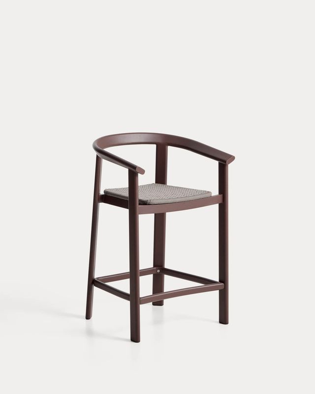 Taburete Erice de aluminio y cuerda marrón 65 cm