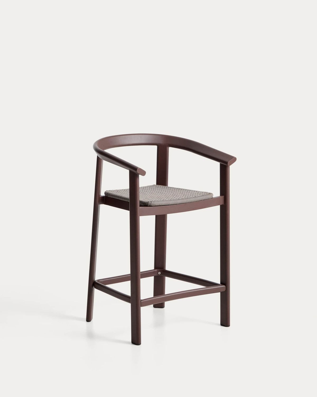 Taburete Erice de aluminio y cuerda marrón 65 cm