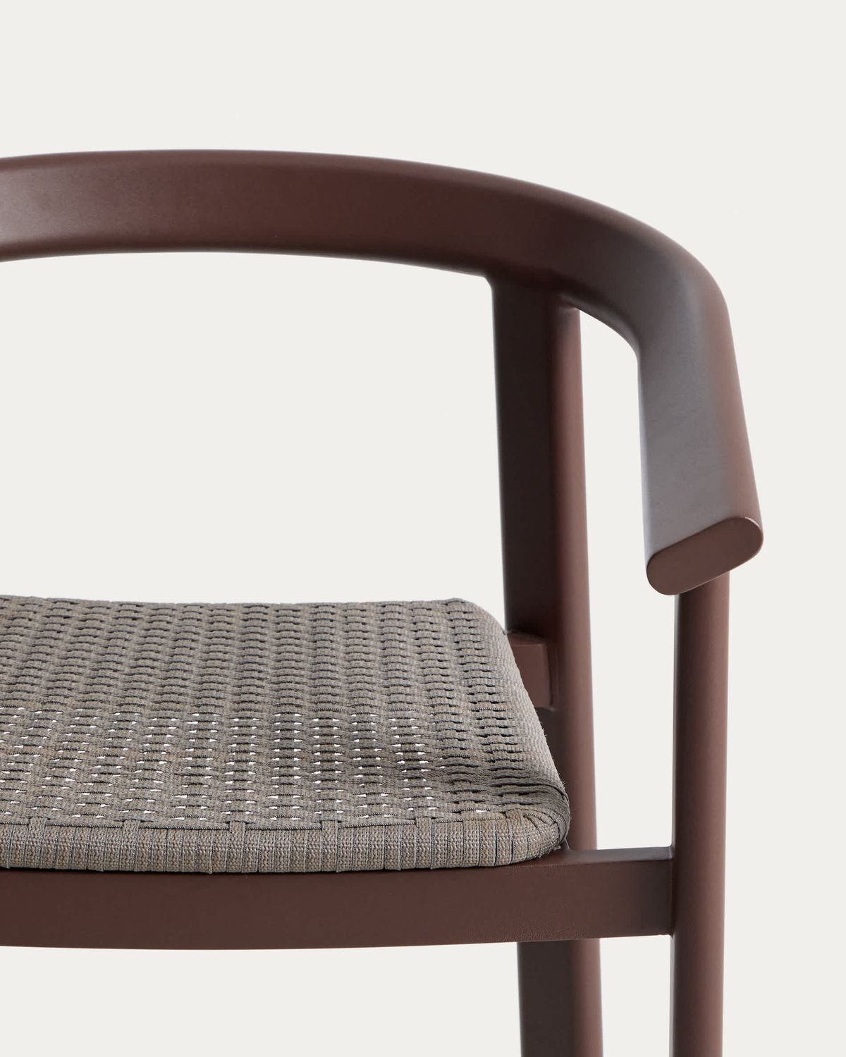 Taburete Erice de aluminio y cuerda marrón 65 cm