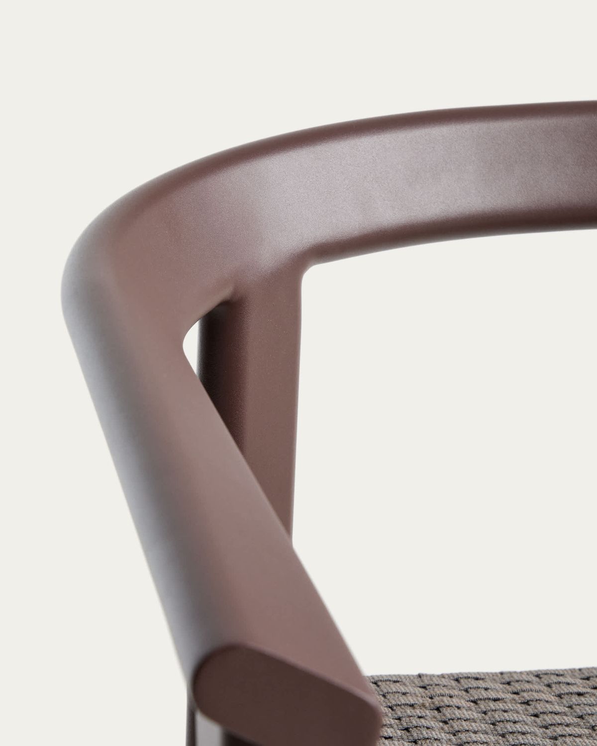 Taburete Erice de aluminio y cuerda marrón 65 cm